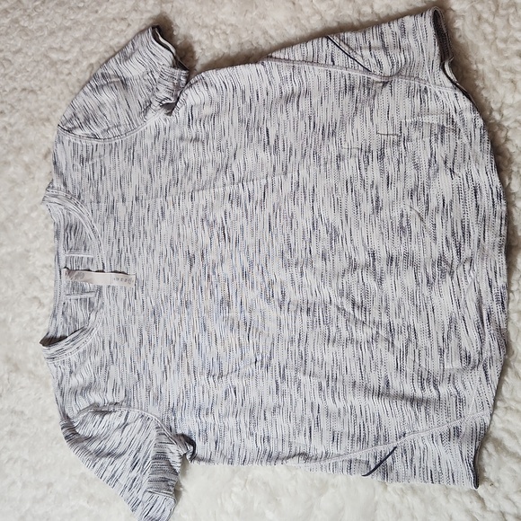 Lululemon Long Distance Short Sleeve Sz 4 Space Dye Black White - Picture 6 of 10